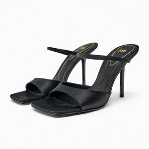 ZARA BARBIE HIGH HEELED FABRIC SANDALS